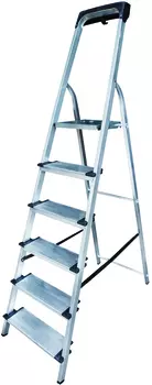 Стремянка алюминиевая с лотком-органайзером, ступень 130 мм, 1х6