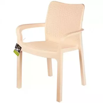 Стул пластиковый Rattan 506х580х833мм, сливочный
