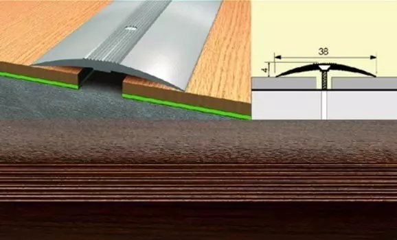 Стык 38 мм. 0,9 орех темный