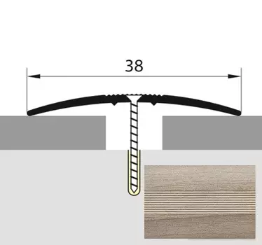 Стык 38 мм. 1,35 дуб дымчатый