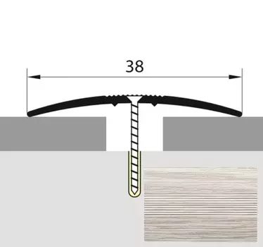 Стык 38 мм. 1,35 ясень серый