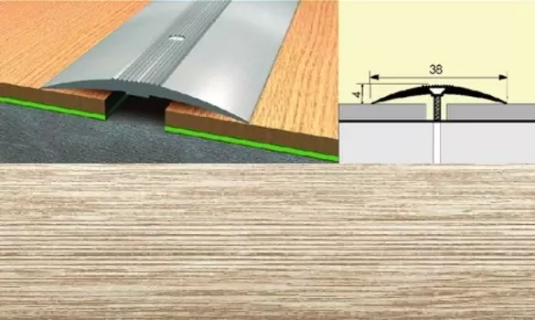 Стык 38 мм. 1,8 дуб беленый