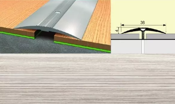 Стык 38 мм. 1,8 ясень серый