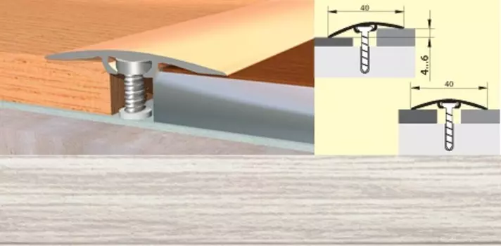 Стык с дюбелем 40мм 0,9 ясень серый