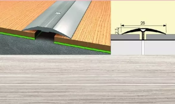 Стык универсальный 28мм 1,35 ясень серый