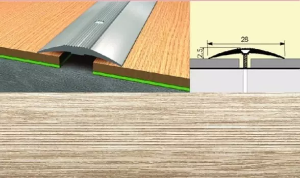 Стык универсальный 28мм 1,8 дуб беленый