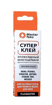 Супер-клей эпоксидный двухкомпонентный MasterTeks PM многоцелевой 0,01 прозрачный