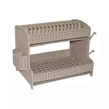 Сушилка для посуды "Ротанг" 2-х ярусная, латте