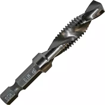 Сверло метчик ПРАКТИКА М10 шаг 1,5, длина 72 мм, хвостовик HEX ', 1 шт
