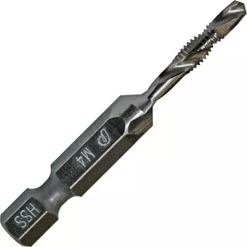Сверло метчик Практика М4 шаг 0,7, длина 52 мм, хвостовик HEX ', 1 шт