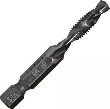 Сверло метчик Практика М6 шаг 1,0, длина 57 мм, хвостовик HEX ', 1 шт