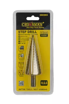 Сверло ступенчатое 4-32 мм CROWNMAN , Арт. 0803903 4-32mm/15step
