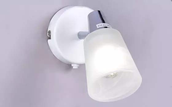 Светильник накладной РС21869 WT+CR/1C 1хЕ14 60Вт белый, хром