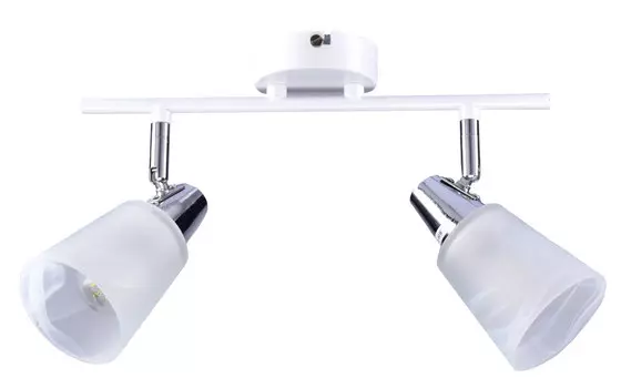 Светильник накладной РС21869 WT+CR/2C 2хЕ14 60Вт белый, хром