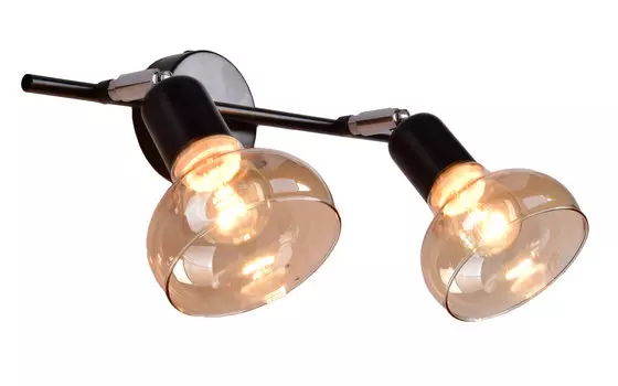 Светильник настенно-потолочный Андроид РС21853 BK+CR/2C 2х60Вт Е14 черный, хром