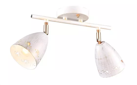 Светильник настенно-потолочный Гавот РС20726 WT+FG/2 2х60Вт Е27 бело-золотой