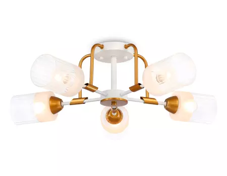 Светильник подвесной TR303323/5 WH/GD/CL/FR белый/золото/прозрачный/белый матовый E27 5х60Вт