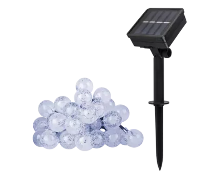 Светильник садовый на солнечной батарее ФАZА SLR-G05-30W, шарики, холодный белый, 6,35м