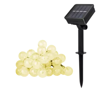 Светильник садовый на солнечной батарее ФАZА SLR-G05-30Y, шарики, желтый, 6,35м