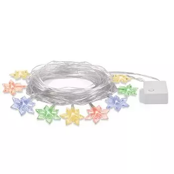 Светодиодная гирлянда Vegas "Цветочки" 80 разноцветных LED ламп, контроллер 8 режимов, прозрачный пр