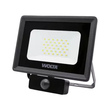 Светодиодный прожектор WOLTA WFL-30W/06S 30Вт 5700K IP65 2700лм с датчиком 174*171*40 1/20
