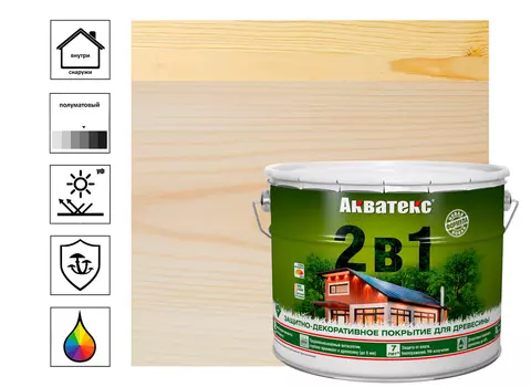 Текстурное покрытие Акватекс "2в1" бесцветный 9л