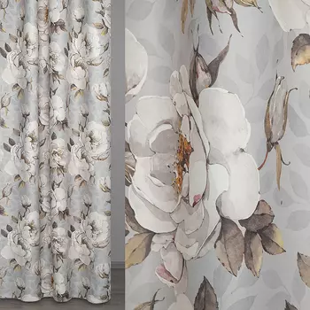 Ткань Портьера печать Бежевый RS 21095-03/280 PPech арт.34570