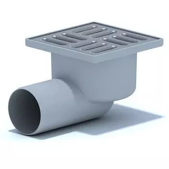 Трап горизонтальный d=50, нерегулируемый, с решеткой из нержавеющей стали 10x10смсм