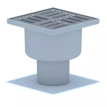 Трап вертикальный d=50, нерегулируемый, с решеткой из нержавеющей стали 10x10см