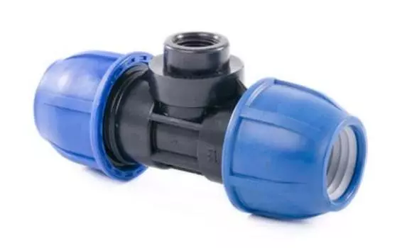 Тройник полиэтиленовый компрессионный резьб., внутренняя резьба, 20*1/2"