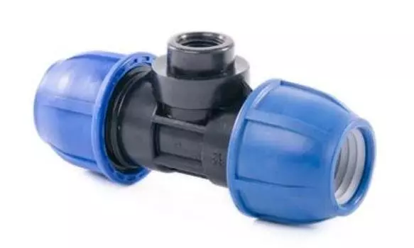 Тройник полиэтиленовый компрессионный, внутренняя резьба, 40х1"