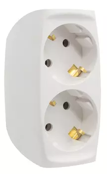 Тройник SP-2e-W Эра 2гн, с заземл, со шторками (белый) (10/60/1440)