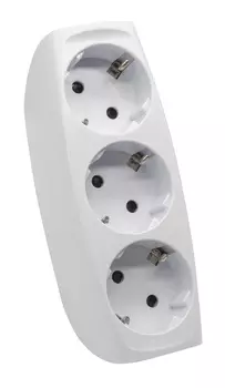 Тройник SP-3e-W Эра 3гн, c заземл, со шторками (белый) (10/60/960)