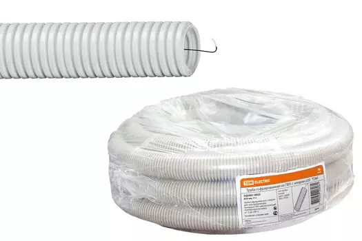 Труба гофрированная ПВХ, D=20 мм, с зондом, 20 м TDM