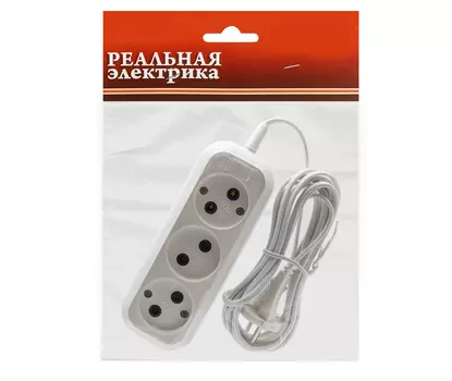 удлинитель 3м 3-местный б/з белый 3R-3