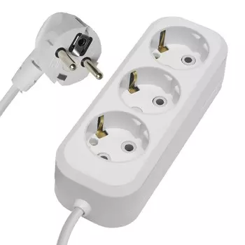 Удлинитель электрический 3 гнезда с/з 3x0,75, белый, 5м, серия Home HM01-31-05