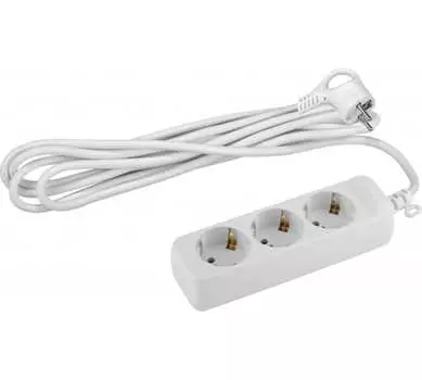 Удлинитель электрический ЭРА U-3e-3m-3x1 с заземлением 3 розетки 3м ПВС 3x1мм2 16А