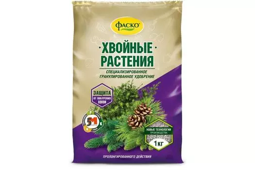 Удобрение сухое Фаско 5М минеральное для Хвойных растений гранулированное 1 кг