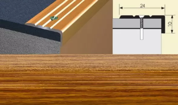 Угол 24*10 0,9 дуб темный