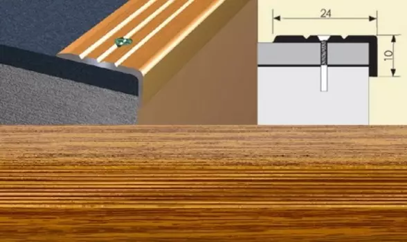 Угол 24*10 1,8 дуб темный