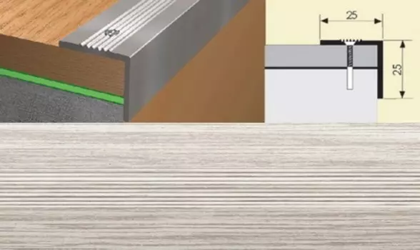 Угол 25*25 0,9 ясень серый