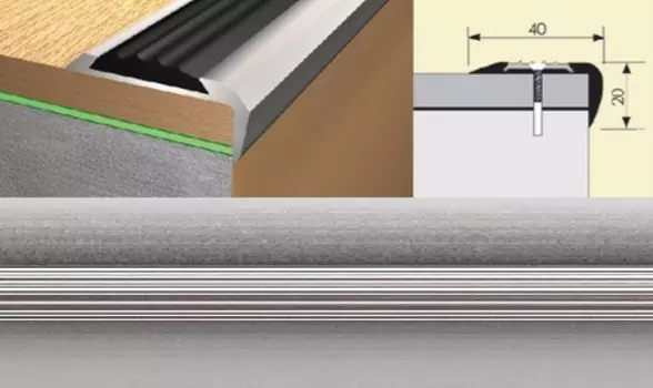 Угол 40*20 0,9 алюм с резин встав (черная)