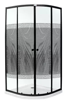 Угол Costabell SW-201B 9009002000 мм, поддон 15 см, стекло прозрачнное с черными полосками