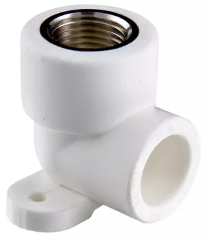 Угольник полипропиленовый с креплением VALTEC 20х1/2"вн.