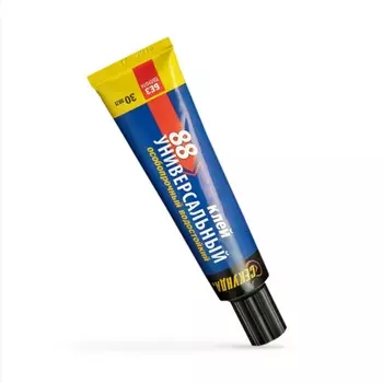 Универсальный 88 клей СЕКУНДА, ОСОБОПРОЧНЫЙ ВОДОСТОЙКИЙ, 30мл, шоу-бокс 10 шт.