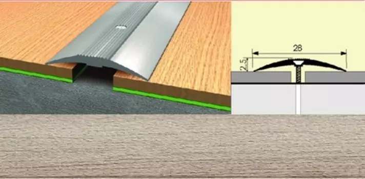 Универсальный стык 28мм 0,9 дуб дымчатый