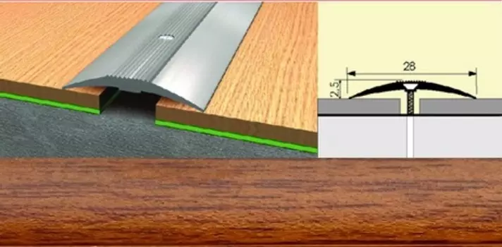 Универсальный стык 28мм 0,9 дуб натуральный