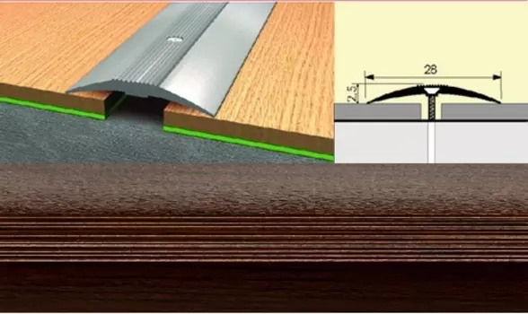 Универсальный стык 28мм 0,9 орех темный