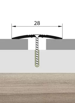 Универсальный стык 28мм 1,35 дуб дымчатый