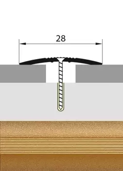 Универсальный стык 28мм 1,35 золото